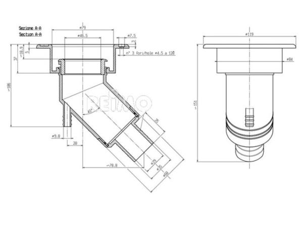 Zadi påfyldningshals diesel Ø40mm, lang, sort
